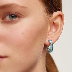 New! Mallorca Lake Blue Hoop Earrings (3048) NWOT